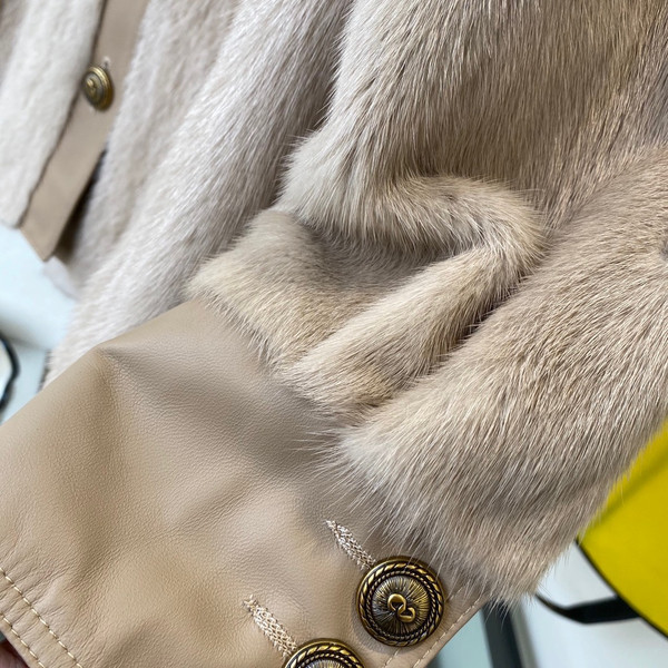 Fendi Jacket mink Go-To jacket Beige