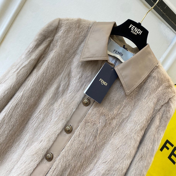 Fendi Jacket mink Go-To jacket Beige