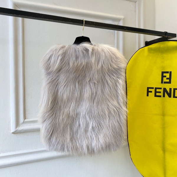 Fendi Gilet White fox-fur  gilet