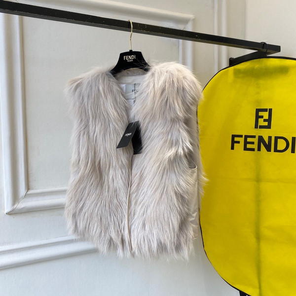Fendi Gilet White fox-fur  gilet