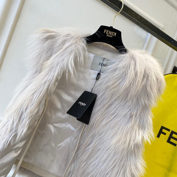 Fendi Gilet White fox-fur  gilet