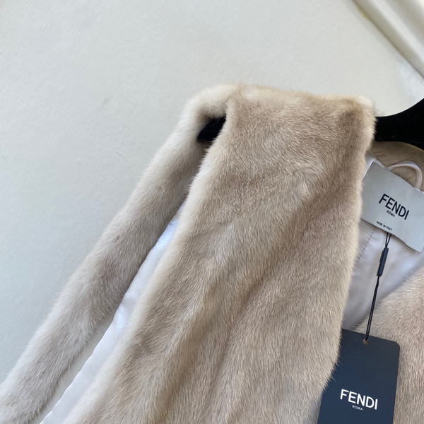 Fendi Cocoon Gilet Yellow mink gilet