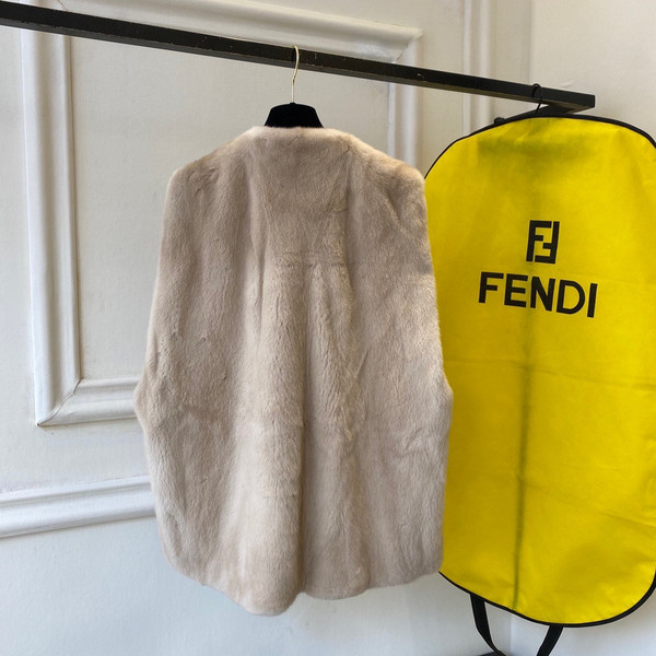 Fendi Cocoon Gilet Yellow mink gilet