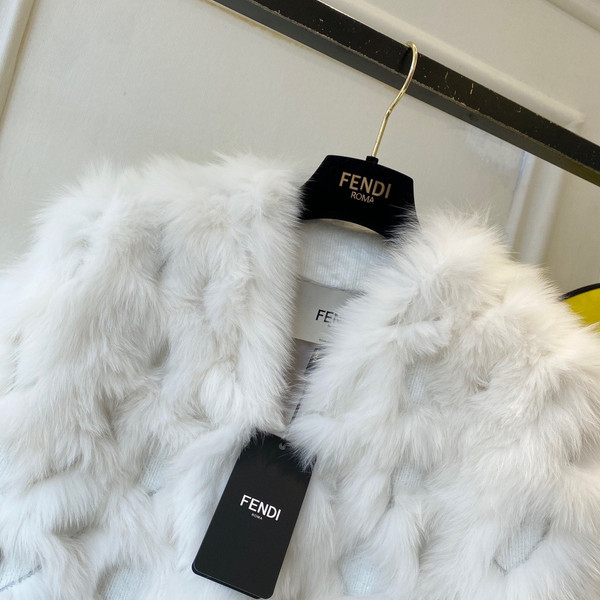 Fendi Bomber jacket White fox fur jacket