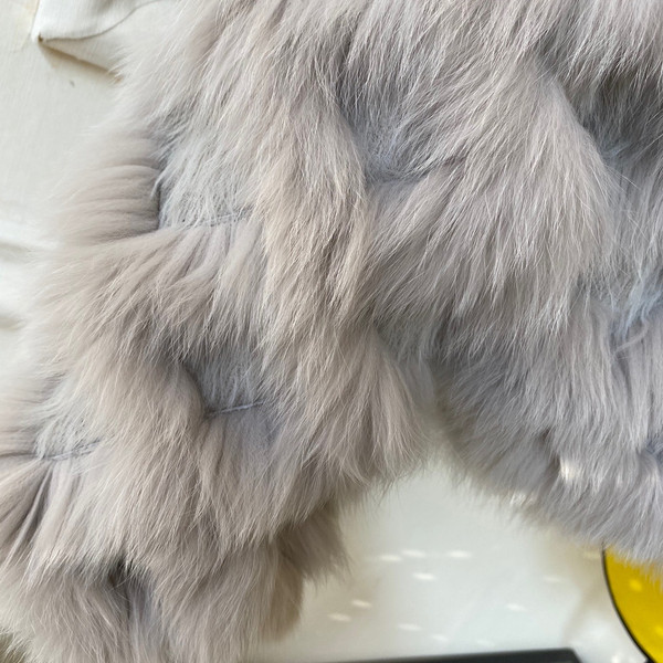 Fendi Bomber jacket Grey fox fur jacket