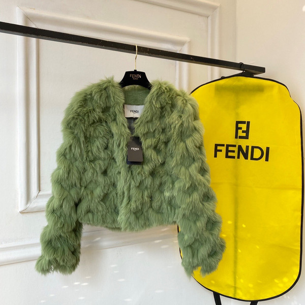 Fendi Bomber jacket Green fox fur jacket