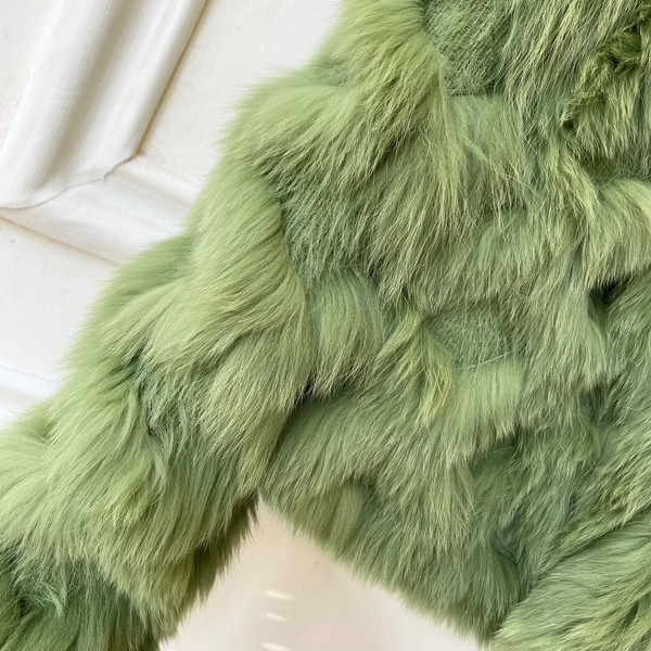 Fendi Bomber jacket Green fox fur jacket