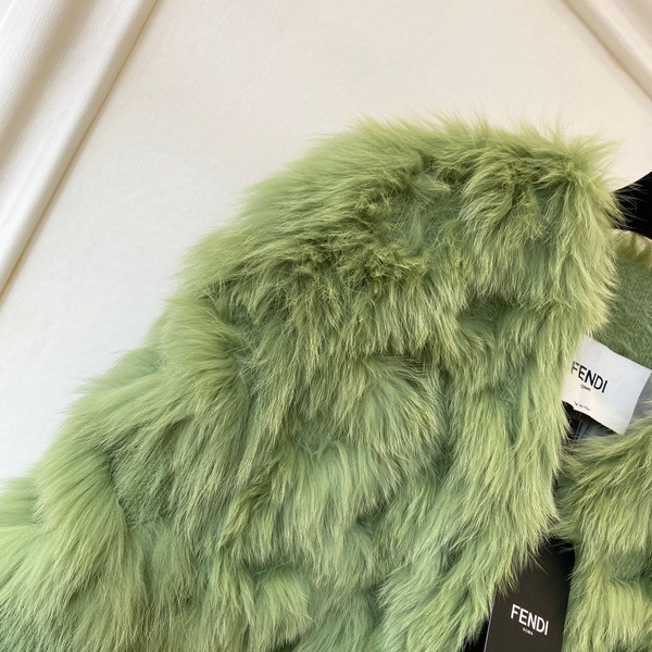 Fendi Bomber jacket Green fox fur jacket