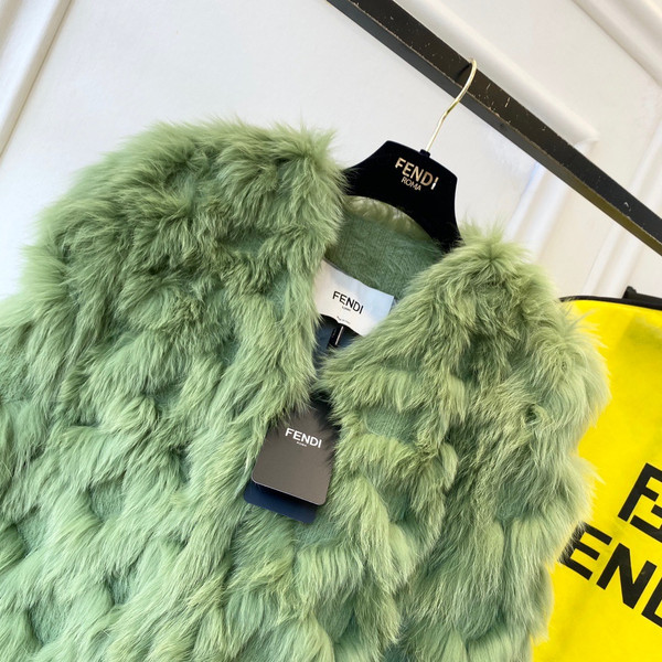 Fendi Bomber jacket Green fox fur jacket