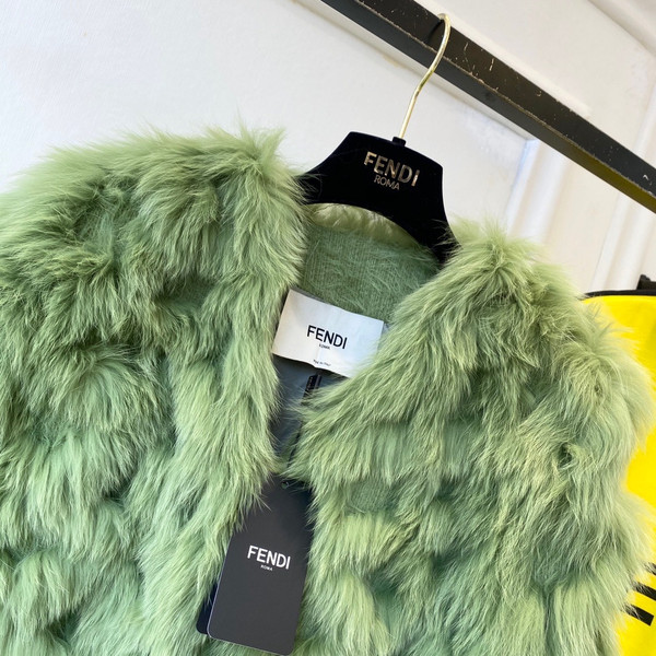 Fendi Bomber jacket Green fox fur jacket