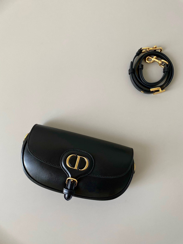 DIOR BOBBY EAST-WEST BAG Black Box Calfskin