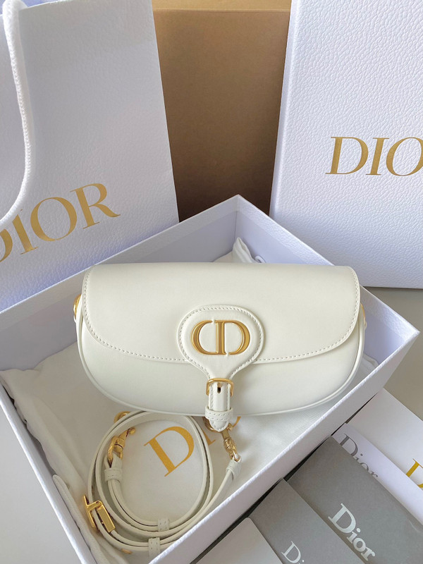 DIOR BOBBY EAST-WEST BAG Latte Box Calfskin