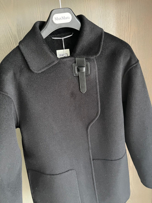 Hermes Short wrap coat Black