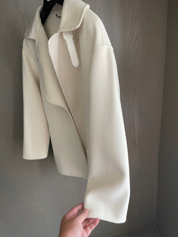 Hermes Short wrap coat White