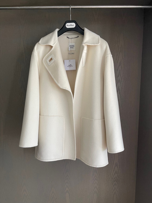 Hermes Short wrap coat White