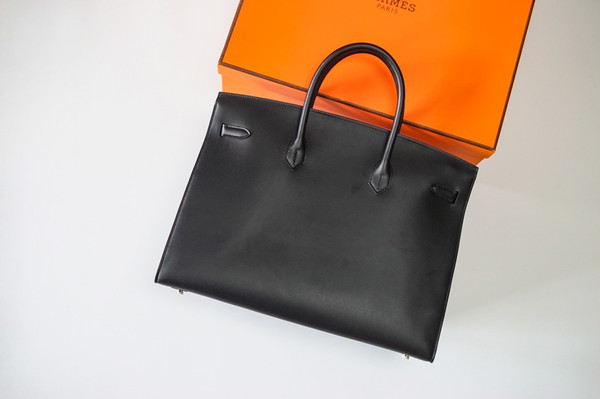 Hermès Birkin 40 Black Box Palladium Hardware