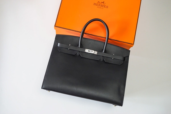 Hermès Birkin 40 Black Box Palladium Hardware