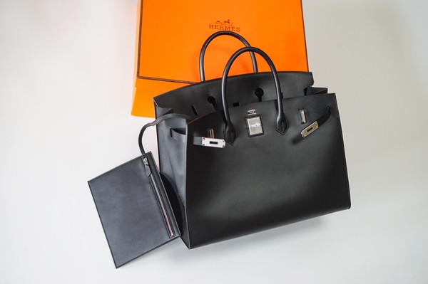 Hermès Birkin 40 Black Box Palladium Hardware