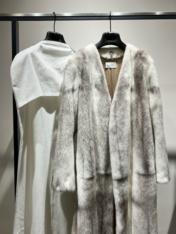 The Row Maxi Tanilo Mink belt coat Grey