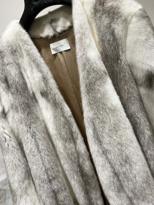 The Row Maxi Tanilo Mink belt coat Grey