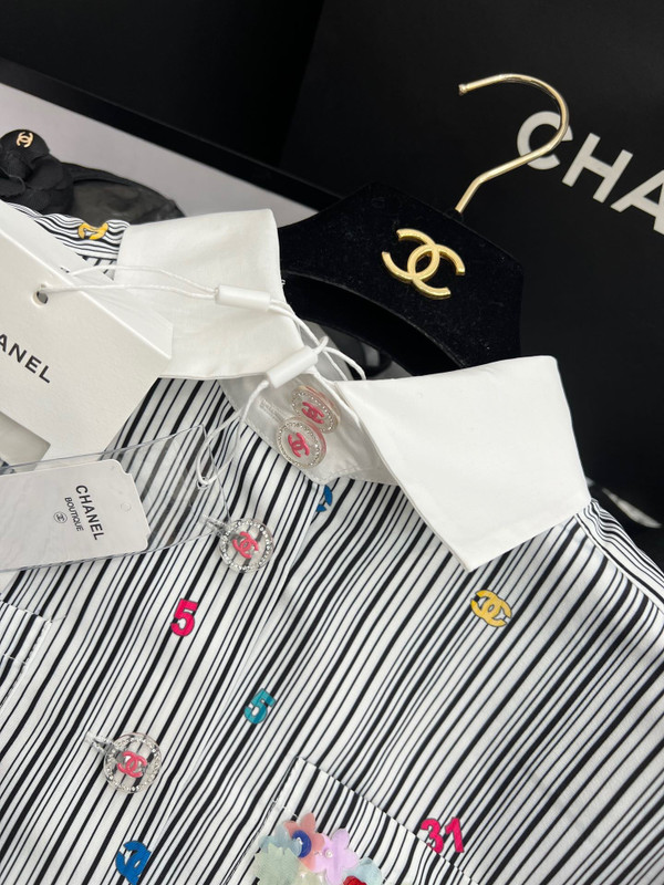 Chanel Embroidered Cotton Poplin BLOUSE