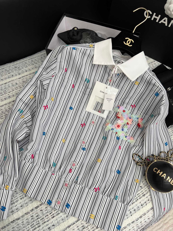 Chanel Embroidered Cotton Poplin BLOUSE