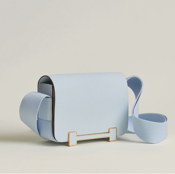 Hermès Geta Bleu Brumé  Chevre Gold Hardware