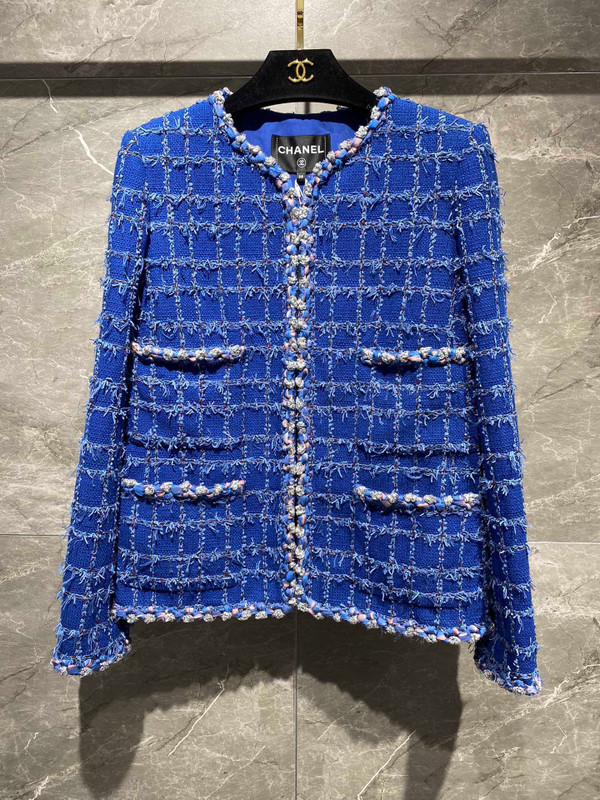 Chanel Cruise 2023 Blue Cotton Tweed Jacket