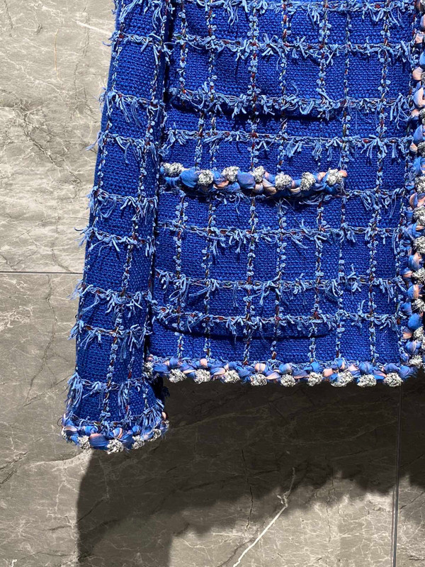 Chanel Cruise 2023 Blue Cotton Tweed Jacket