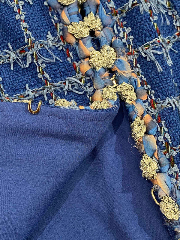 Chanel Cruise 2023 Blue Cotton Tweed Jacket