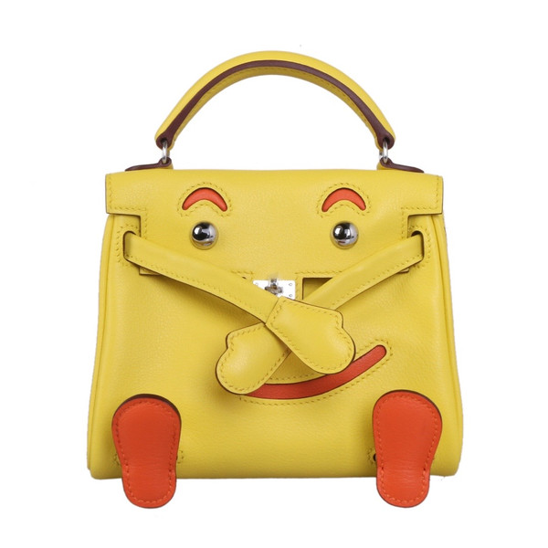 Hermes Quelle Idole Kelly Doll Bag Jaune De Naples Swift Palladium Hardware