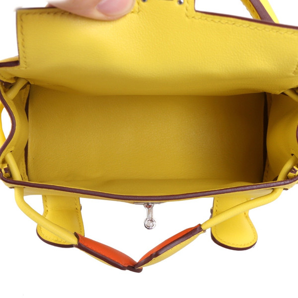 Hermes Quelle Idole Kelly Doll Bag Jaune De Naples Swift Palladium Hardware