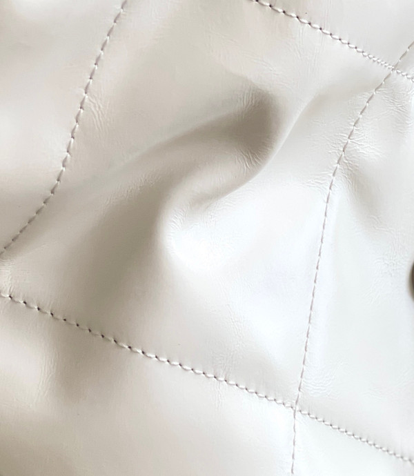 Chanel CHANEL 22 SMALL WHITE HANDBAG WITH SILVER HARDWARE