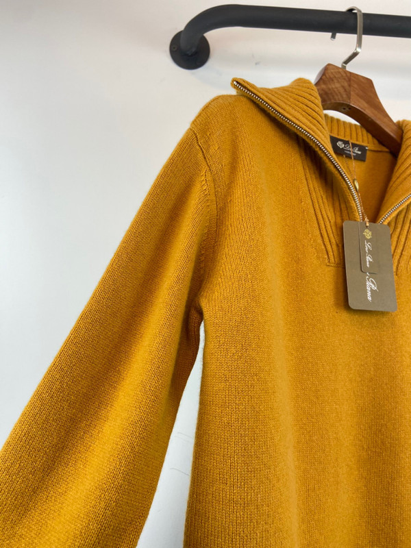 Loro Piana Northdowns Half-Zip  Cashmere Goldenrod Mel