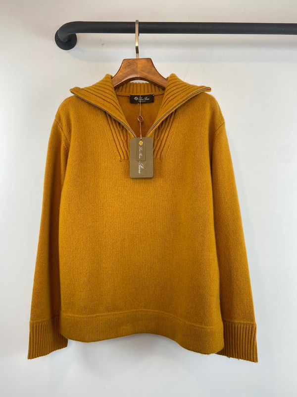 Loro Piana Northdowns Half-Zip  Cashmere Goldenrod Mel