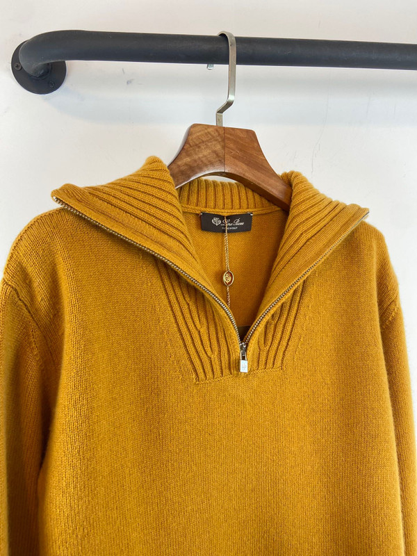 Loro Piana Northdowns Half-Zip  Cashmere Goldenrod Mel