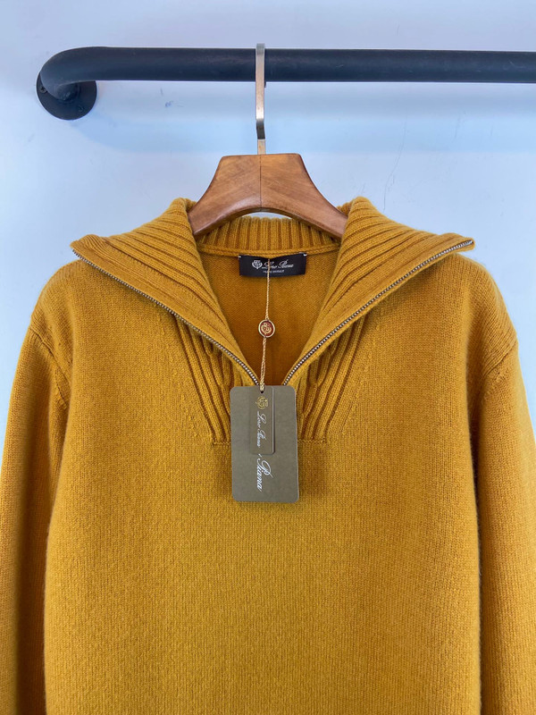 Loro Piana Northdowns Half-Zip  Cashmere Goldenrod Mel