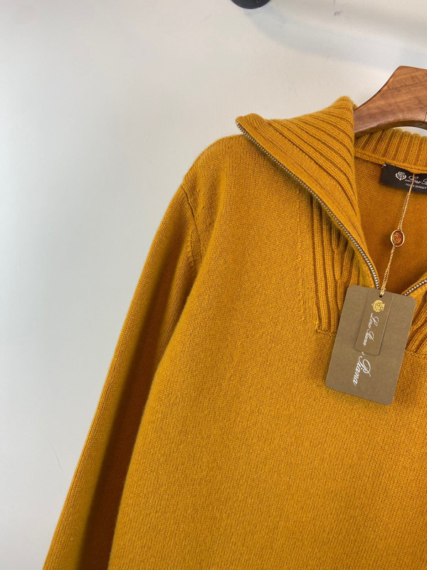 Loro Piana Northdowns Half-Zip  Cashmere Goldenrod Mel