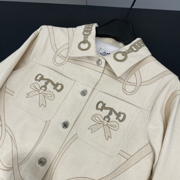 Hermes Embroidered denim jacket