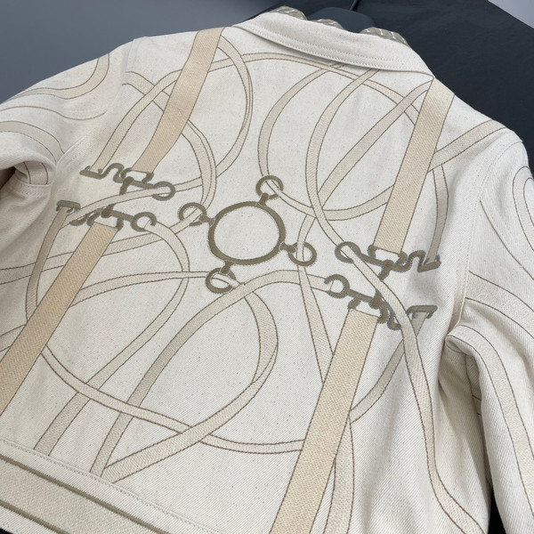 Hermes Embroidered denim jacket