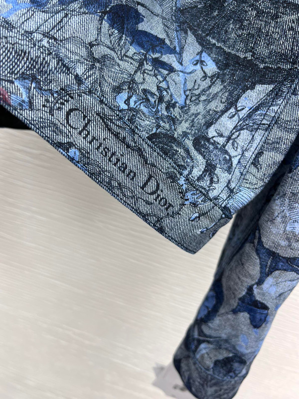 Christian Dior JACKET Blue Cotton Denim with Dior Jardin Magique Motif