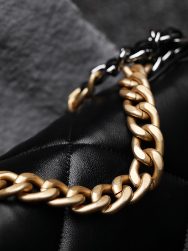 Chanel Shiny Lambskin 19 HANDBAG Black