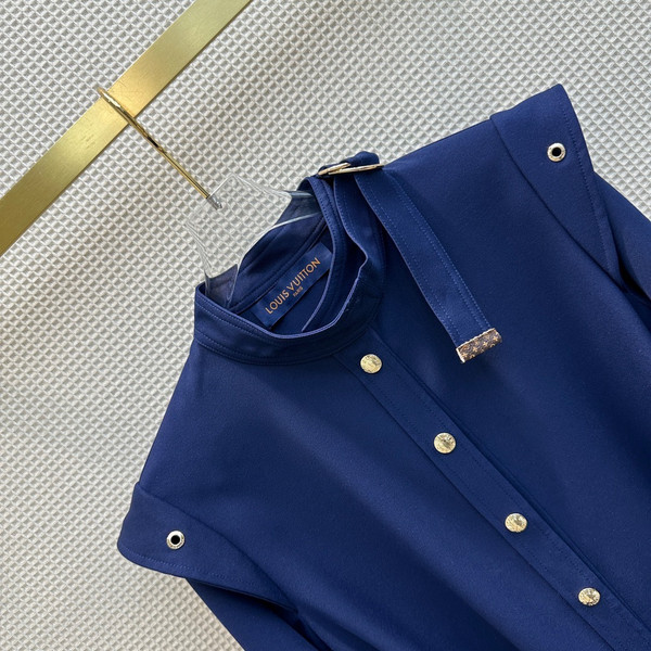 [Priority Release] Louis Vuitton 1AB6LV LONG-SLEEVED EPAULETTE SHIRT DRESS