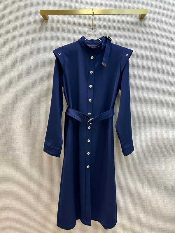 [Priority Release] Louis Vuitton 1AB6LV LONG-SLEEVED EPAULETTE SHIRT DRESS