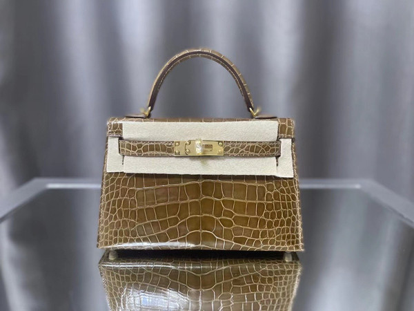 Hermes Olive Mini Kelly II 20 Alligator Gold Hardware