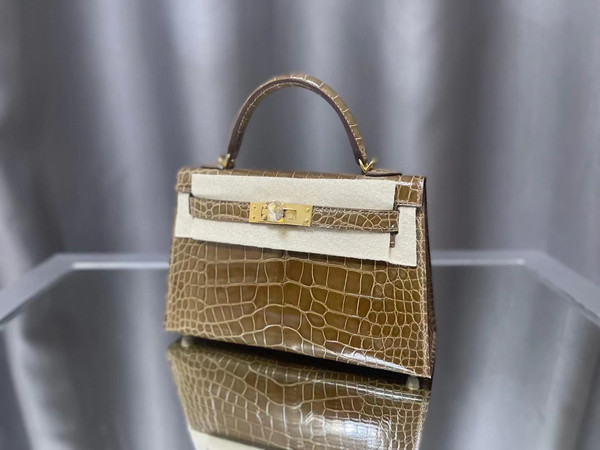 Hermes Olive Mini Kelly II 20 Alligator Gold Hardware