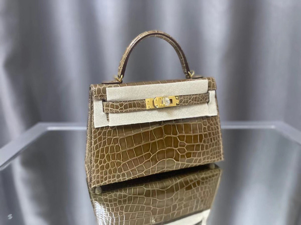 Hermes Olive Mini Kelly II 20 Alligator Gold Hardware