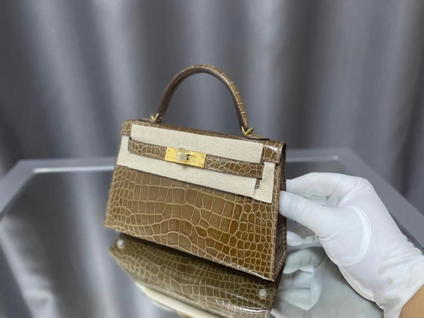 Hermes Olive Mini Kelly II 20 Alligator Gold Hardware