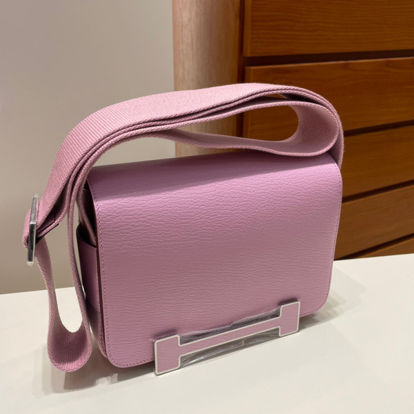 Hermès Geta Mauve Sylvestre Chevre Palladium Hardware