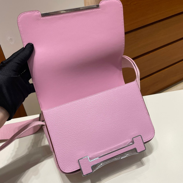 Hermès Geta Mauve Sylvestre Chevre Palladium Hardware